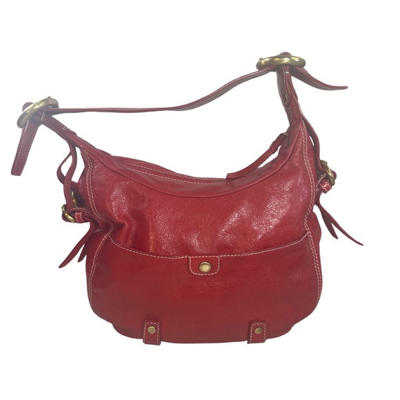 Francesco Biasia Red Leather Hobo Bag - Picture 3 of 13